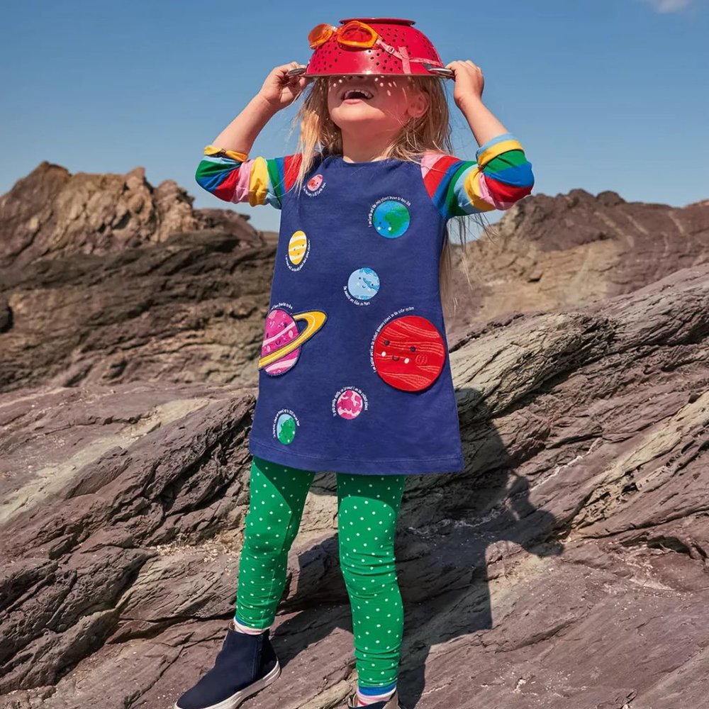 NWOT Mini Boden Appliqué Planet Pocket Tunic